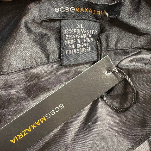 Vintage Y2K Size XL Babydoll Top BCBGMaxAzria Polka Dot Zebra Plunge Neck - Picture 4 of 12